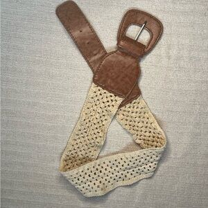 Brown and Cream Woven Belt